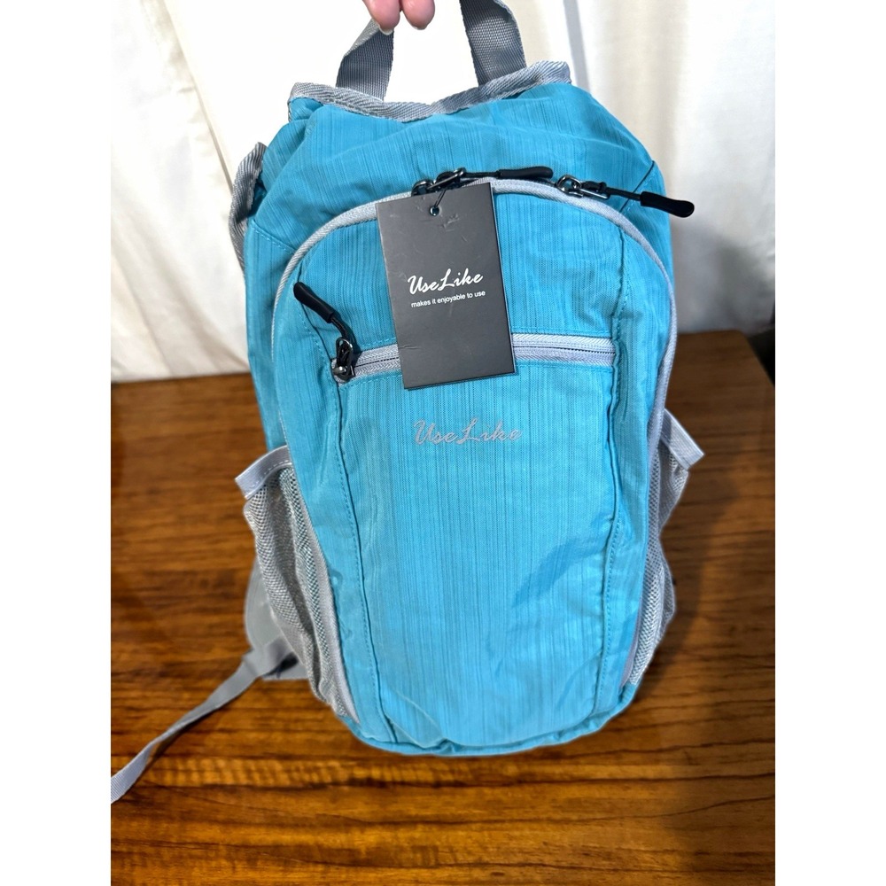 Use Like Blue Gray Hiking Daypack Backpack 6-10L Zip External Pockets Padded
